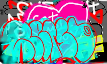 Live drawing on Construction wall